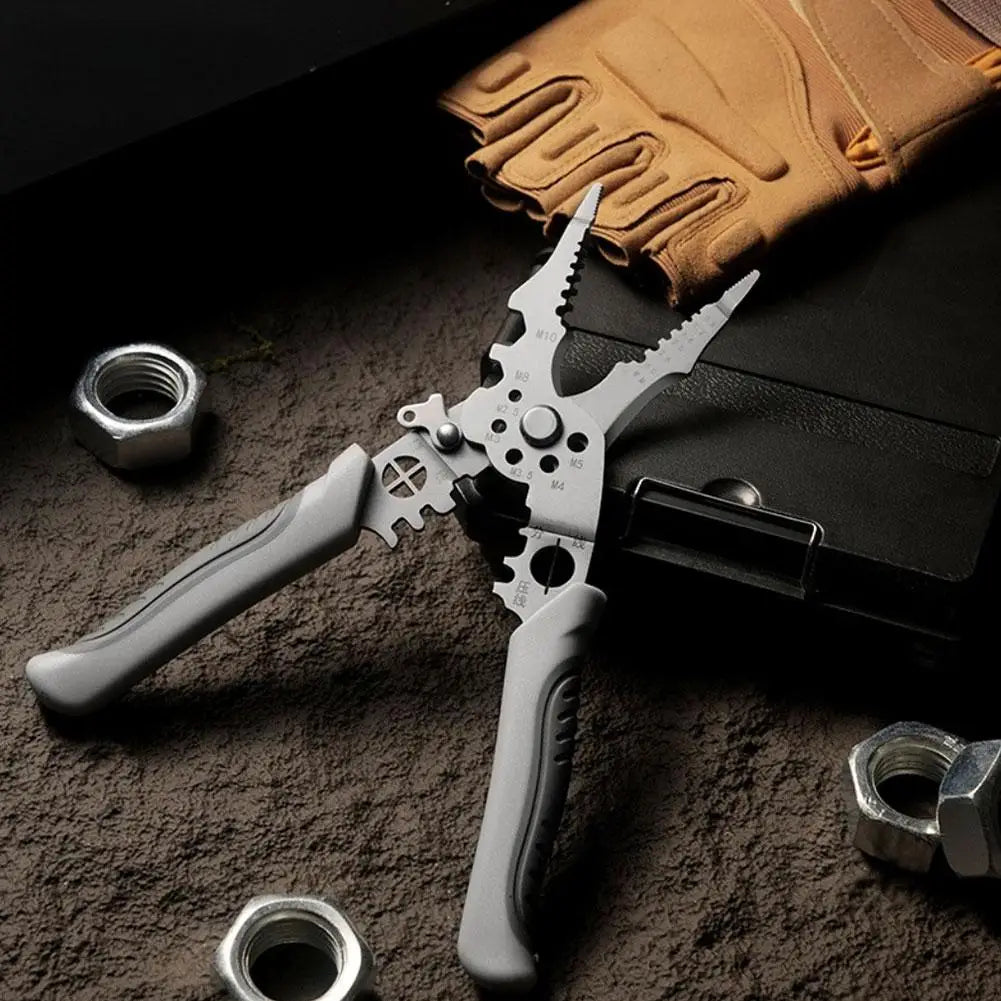 Electrician Wire Stripper Multifunctional Non-slip Decrustation Pliers Adjustable Electrical Wire Stripping Tool Wire Stripper