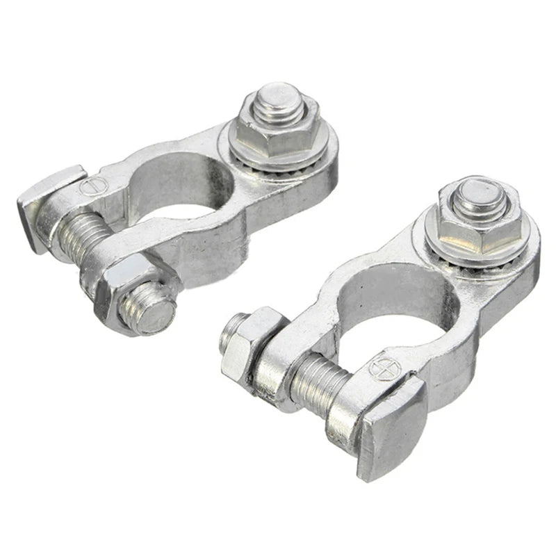 Battery Terminal Clamp Clip Connector 2Pcs Zinc Alloy Positive &Negative Pole Car Battery Terminal Clamp Clip Batteries Access