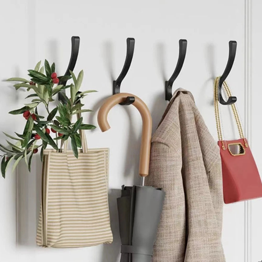 Heavy-Duty Black Metal Wall Hook – Coats & Backpacks