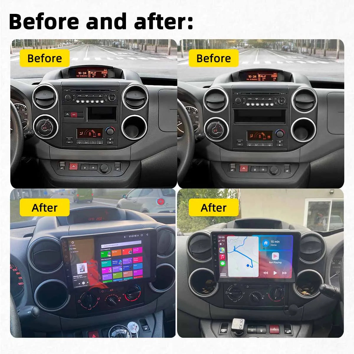 9" Android 16 Car Radio + CarPlay for Citroen Berlingo/Peugeot Partner - image 2