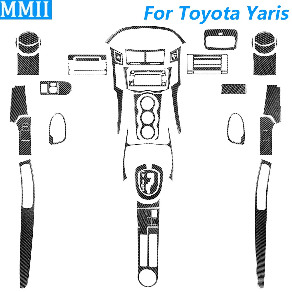 Carbon Fiber Gear Shift Panel Cover Trim for Toyota Yaris 2006-2011
