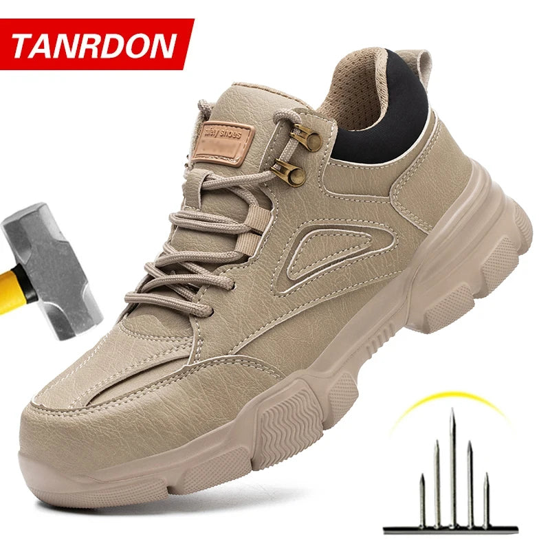 Safety Shoes Men Steel Toe Work Shoes Anti-smash Anti-puncture Indestructible Shoes Protective Boots Tactical Boots