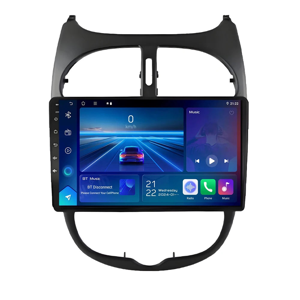 Peugeot 206 Bluetooth Car Radio with GPS & Wireless Carplay - image 3