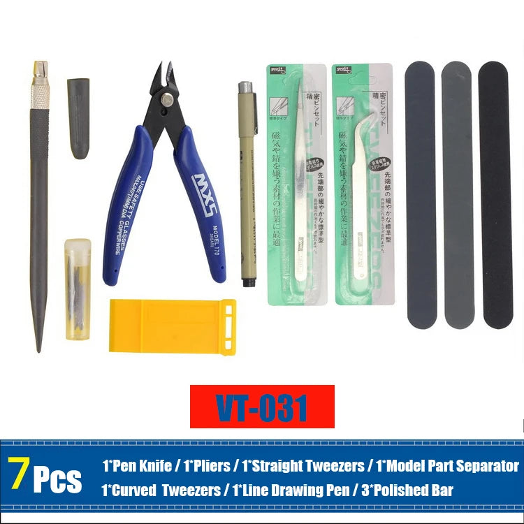 DIY Model Making Basic Tools for Craft Model Car Hobby Building Repairing Assembly Tool Handmade Scissors Tweezers Building Kit