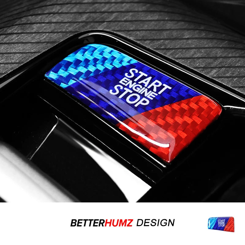 Carbon Fiber Look Start/Stop Button Sticker for 5 Series, X3