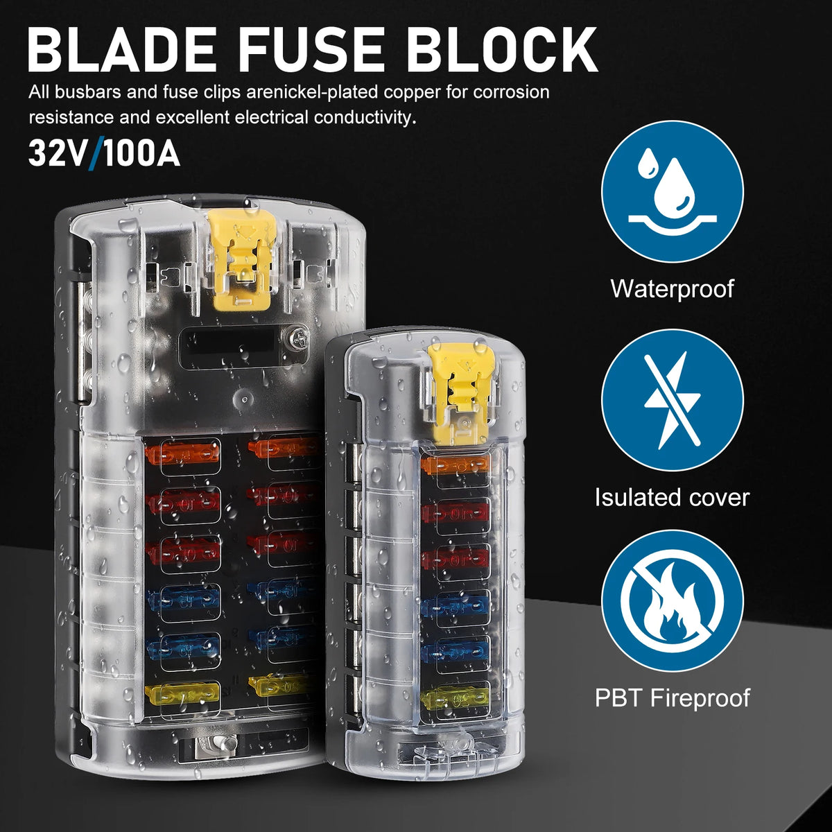 6/12-Way 12V Blade Fuse Box with LED for Car Marine RV - image 4