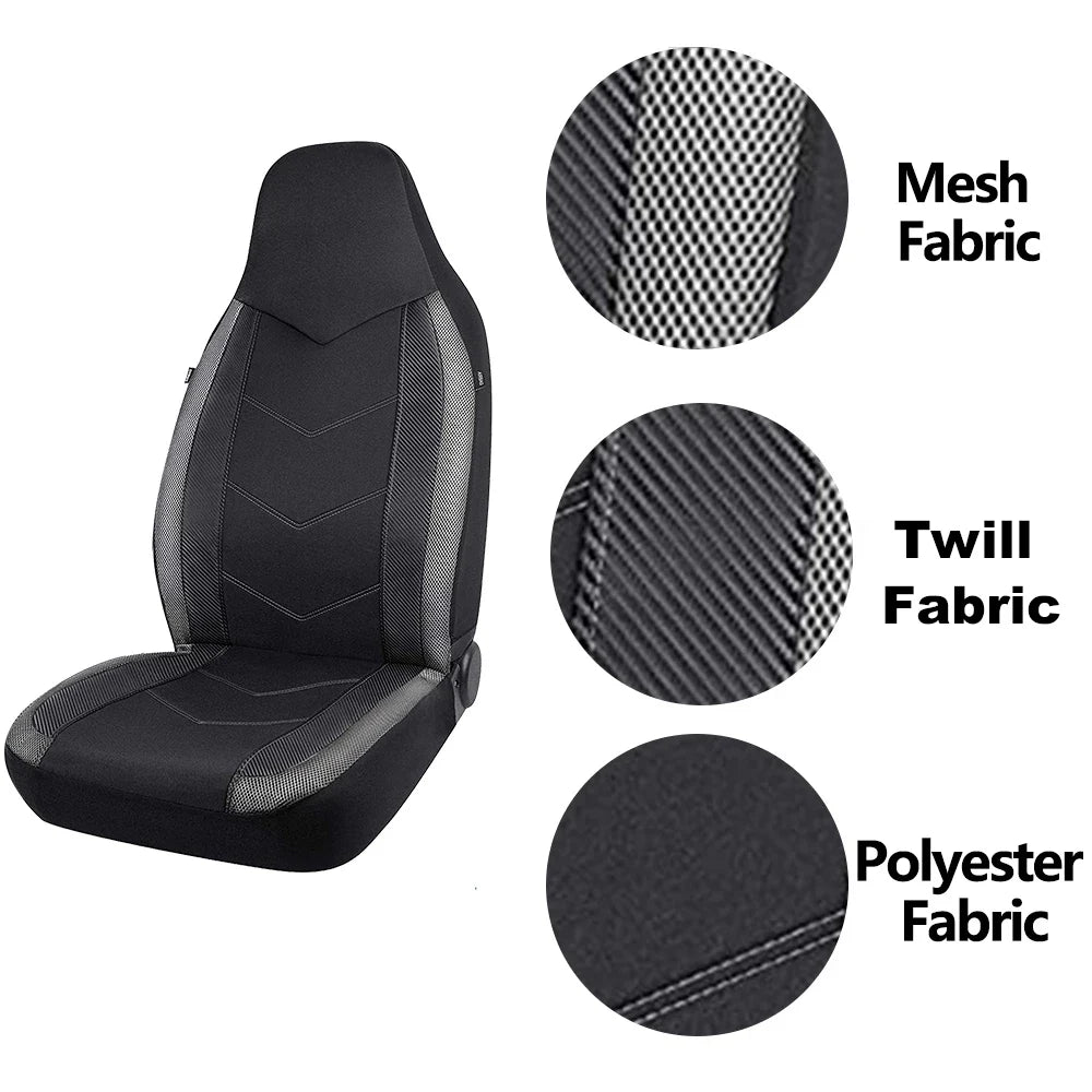 High Back Air Mesh Front Car Seat Covers, Universal Fit