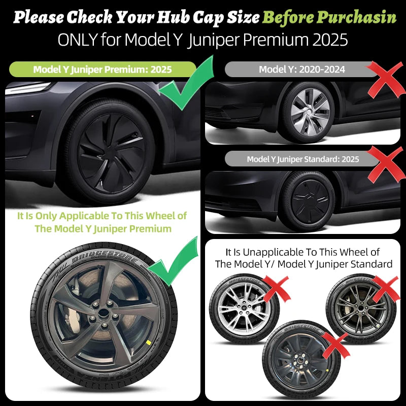 4PCS 19" ABS Wheel Hub Caps for Tesla Model Y Juniper 2025-2026 - image 2