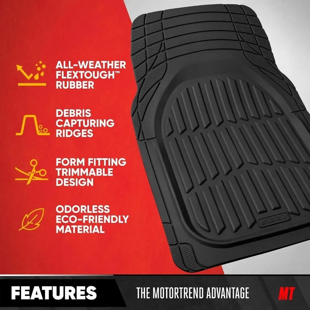 3 Piece Universal PVC Car Floor Mats Anti Slip Waterproof Durable All Weather Rubber Mat Set For Car Interior Protection Kit