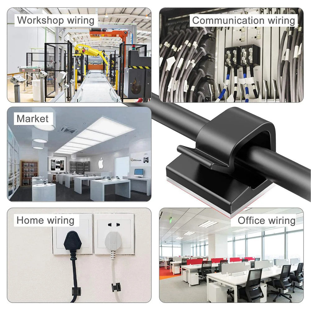 Self-Adhesive Cable Management Clips, 20/40 Pack