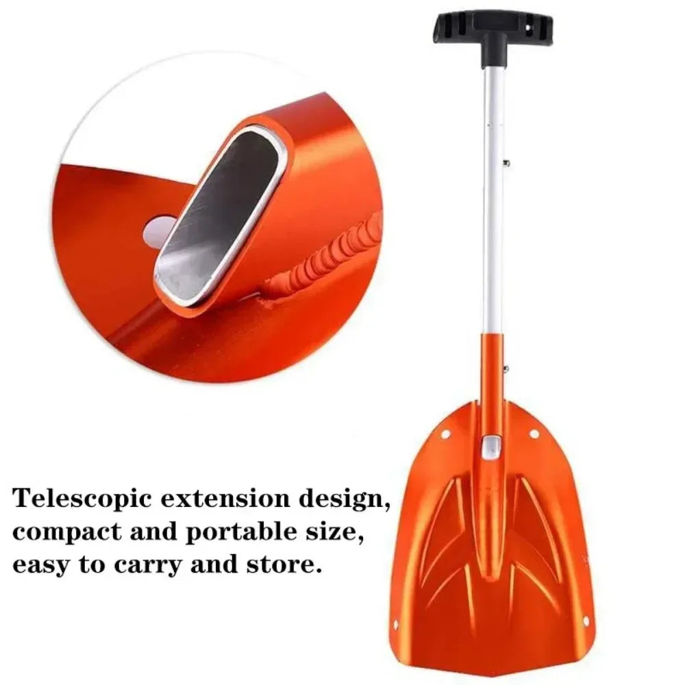 Auto Folding Emergency Snow Shovel with Extendable Handle Lightweight Aluminum Snow Shovel for Car Ski for Outdoor Camping