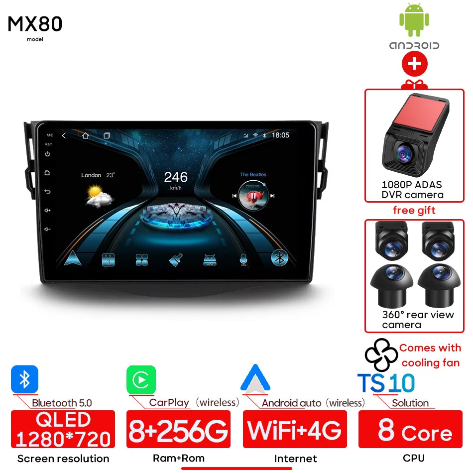 9 Inch Android Auto 2DIN Multimedia Player for Toyota RAV4 2005-2016 - image 9