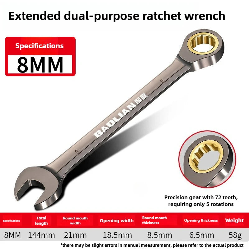 Universal Torx Wrench Adjustable Torque 8-22mm Ratchet Spanner for Car Repair