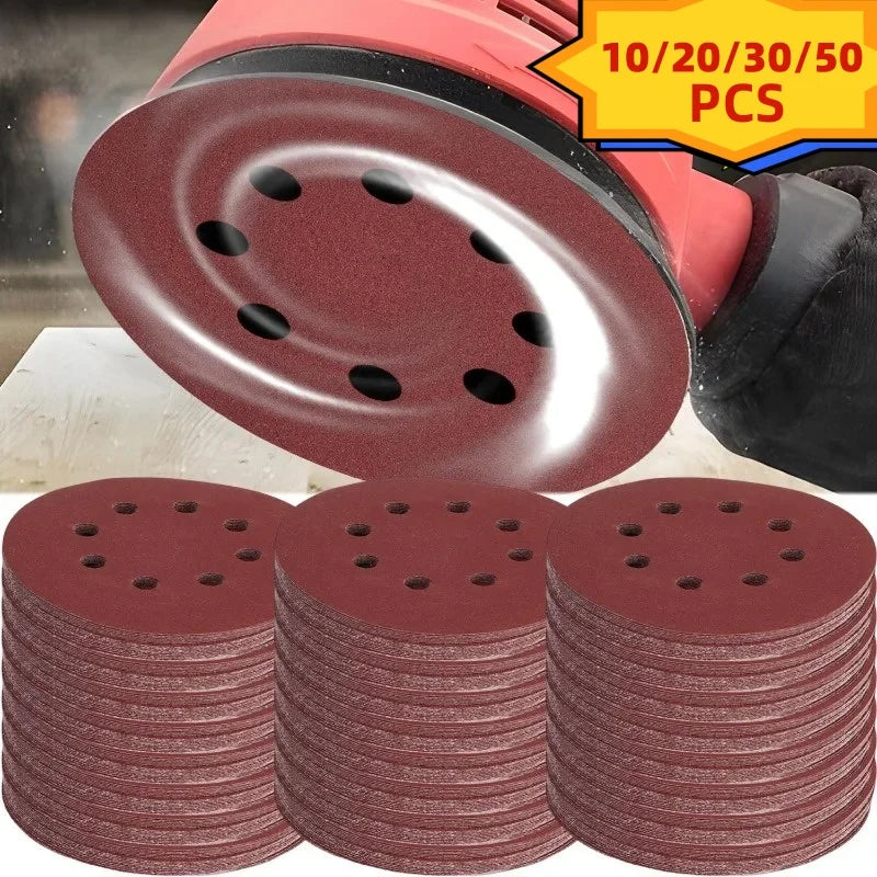 Universal 8-Hole 125mm Sanding Discs for Metal Wood and Glass 40-3000 Grit
