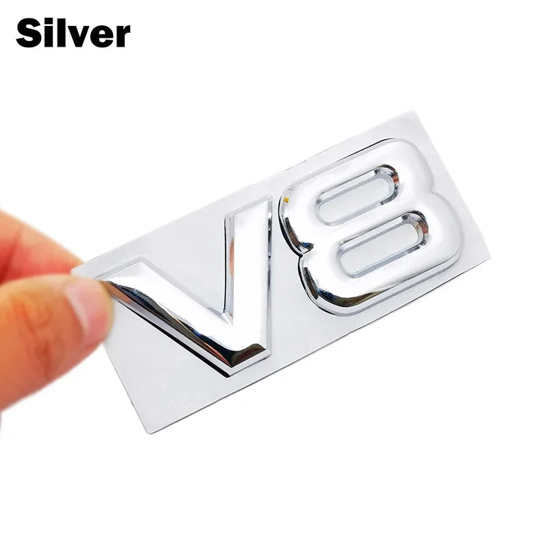 V8 Metal Car Emblem Badge - Waterproof Trunk Decal Sticker - image 11