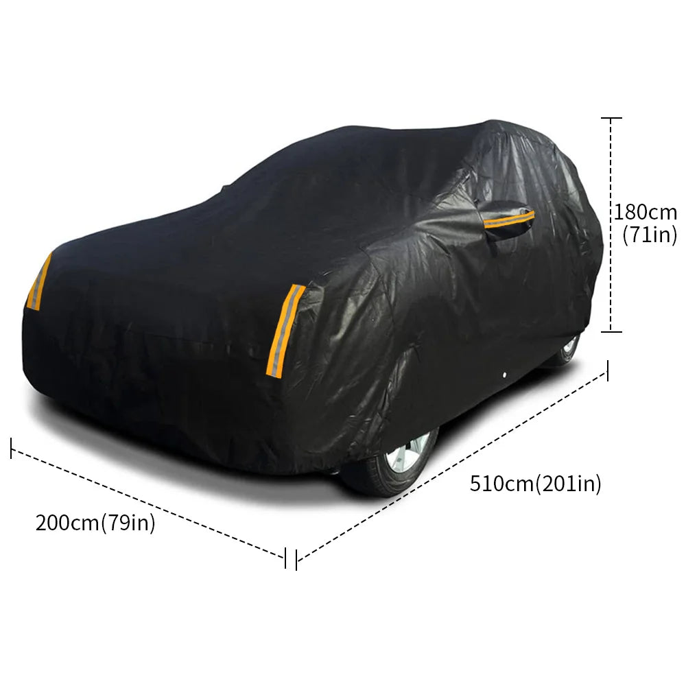 SUV Car Cover with Driver Door Zipper and Wheel Straps
