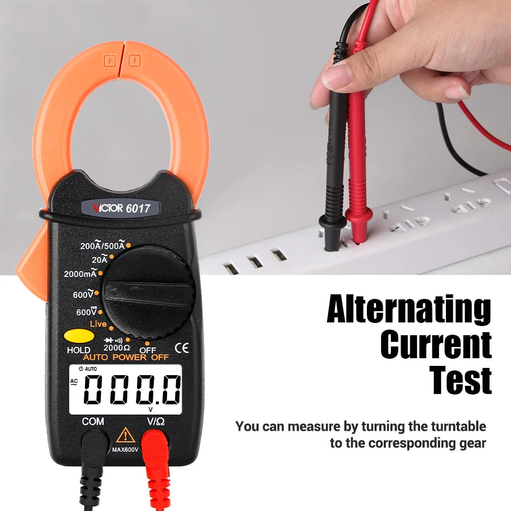 Mini Clamp Meter 2000Counts 600V AC DC Voltage Current Digital Multimeter 500A Amperimetric Amp Clamp Electric multimetro Tester