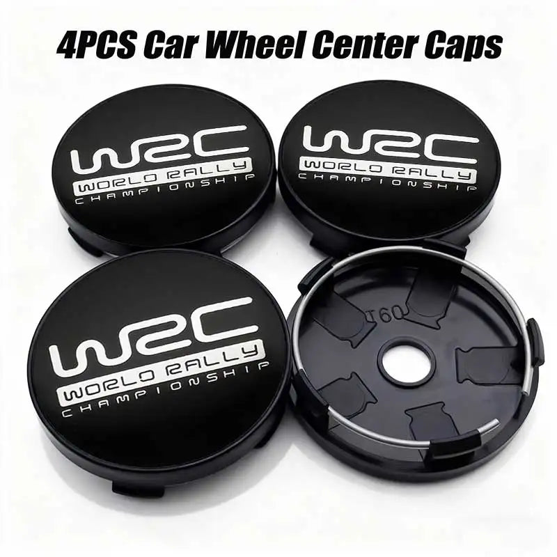 WRC Emblem Wheel Center Cap Stickers, 56/60mm 4-Pack
