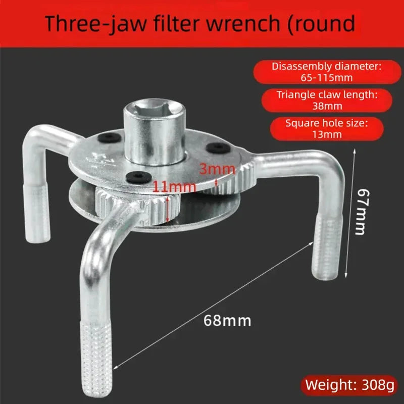 Engine Oil Filter Wrench Adjustable Belt Chain Disassembly Special Tool
