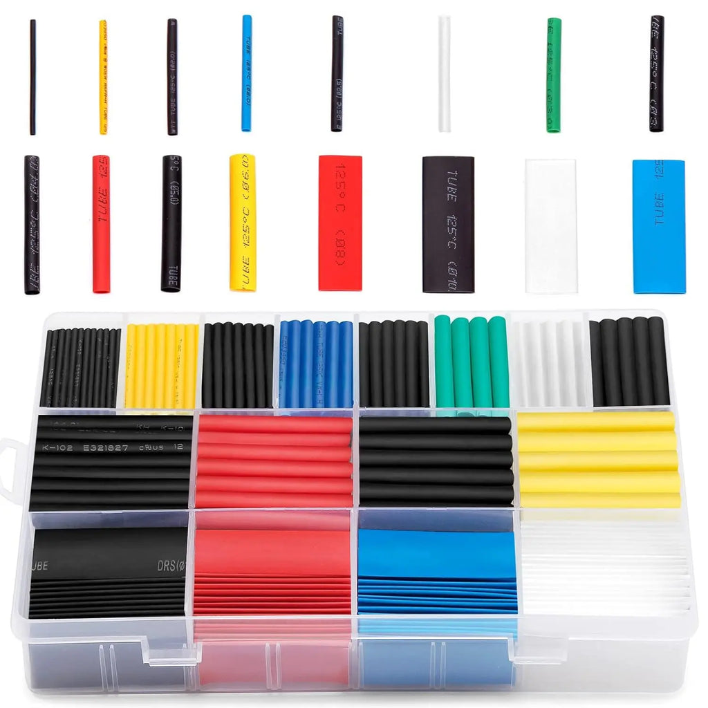 580 pieces of 2:1 heat shrink tubing kit, various types of conduit wrapped cable kits, ndustrial heat shrink tubing