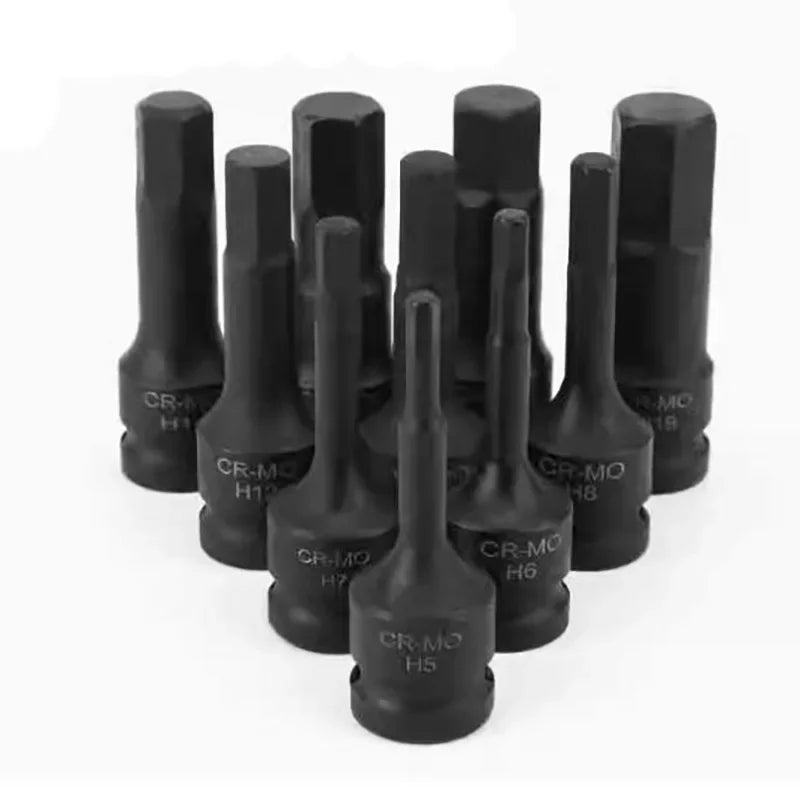 1/2 Inch Drive Impact Hex Bit Socket Set Allen Key Metric H4 to H19