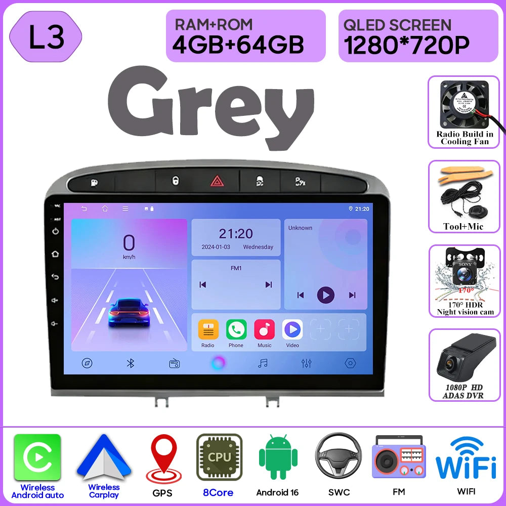 9" Android Car Radio for Peugeot 408/308 with Wireless CarPlay - image 19