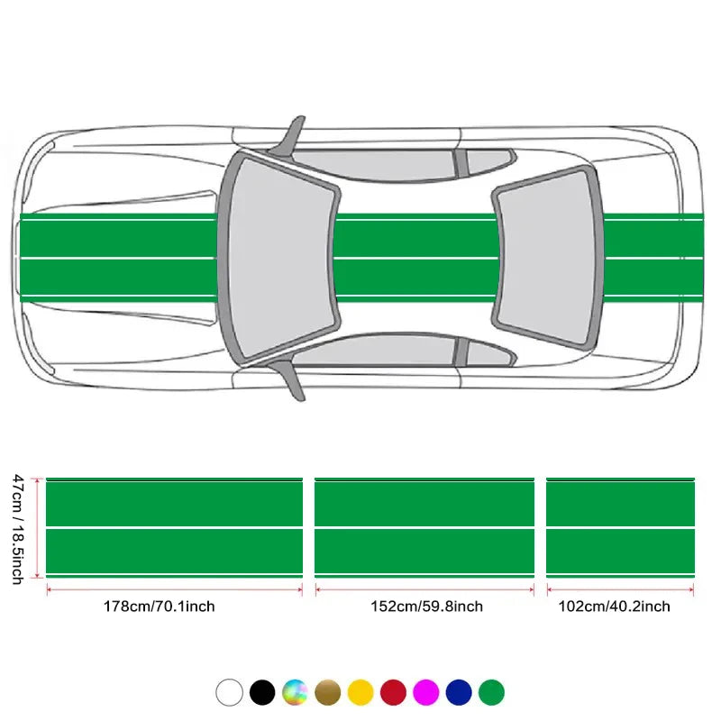 6-Piece Vinyl Racing Stripe Decals Kit for Car Exterior - image 9