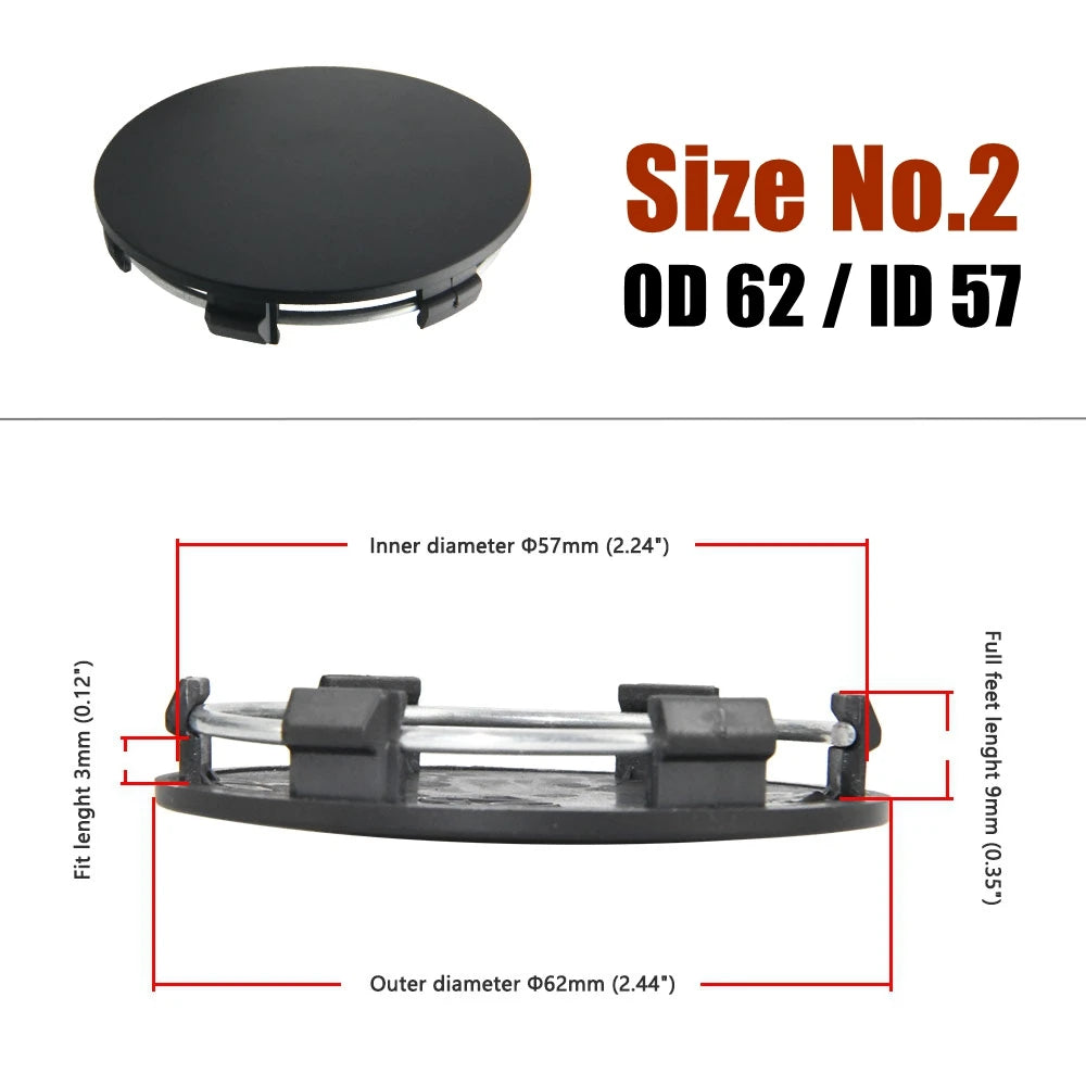 Universal Blank Wheel Center Caps, No Logo, Set of 4