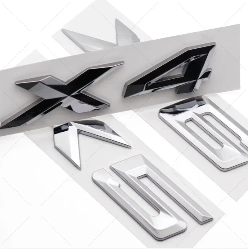 3D Chrome Black Rear Trunk Letter Sticker for BMW X1-X7 & GT - image 5