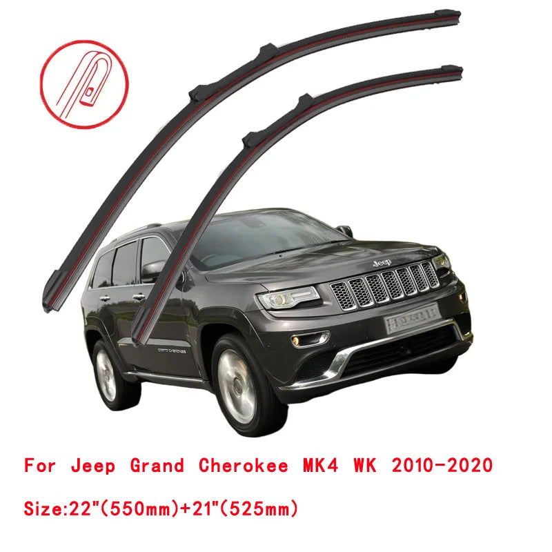 For Jeep Grand Cherokee WJ WG WH WK2 WL SUV 4X4 1999 2004 2008 2010 2014 2016 2019 2020 2022 Double Rubber Wiper Blades
