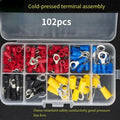 102/300pcs Cable Lug Kit Flat Female Male Insulated Crimp Terminal Kit