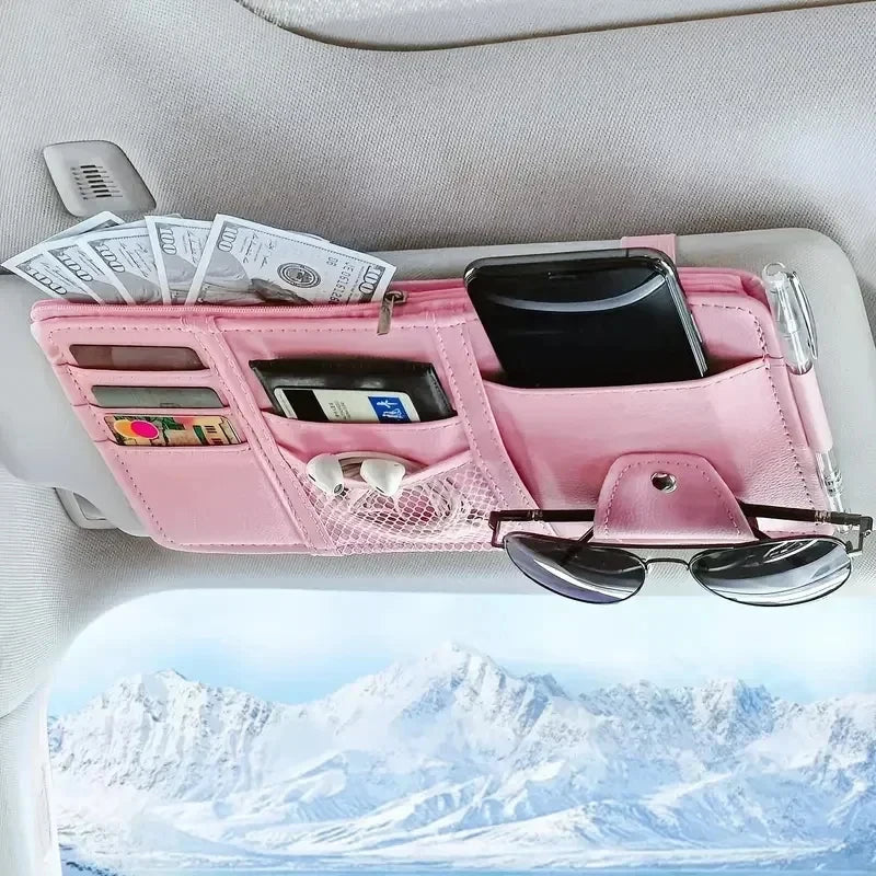 Car Sun Visor Organizer with Multiple Pockets