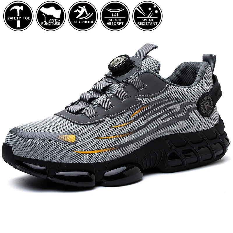 Lightweight Steel Toe Work Shoes with Rotating Buckle - image 24