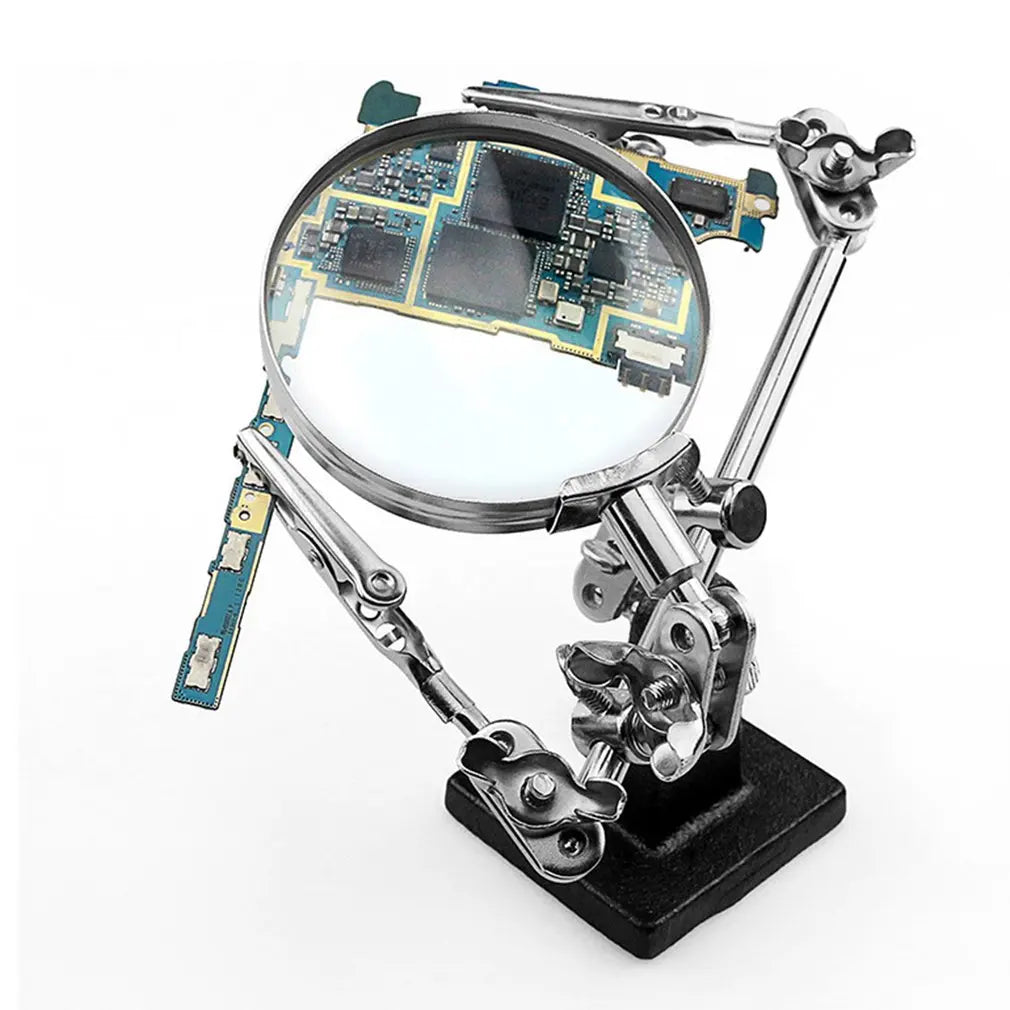 Helping Hands Magnifier Stand with Dual Alligator Clips, Adjustable 5X