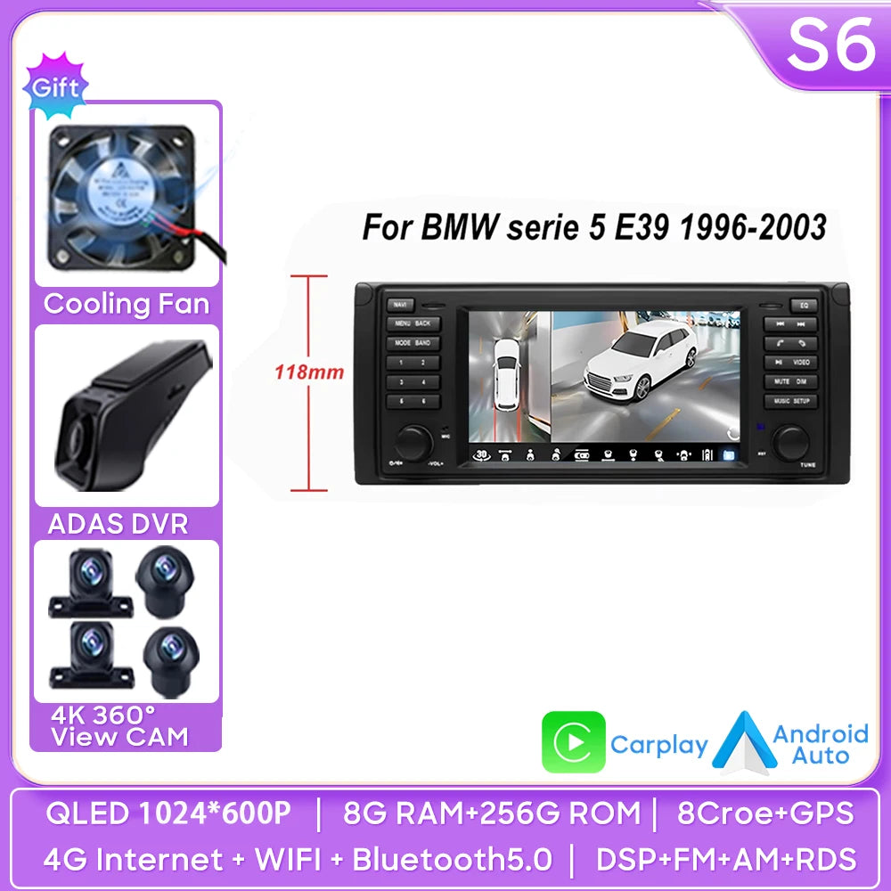BMW 5 Series & X5 7'' Android Auto CarPlay Radio (1996-2003) - image 14
