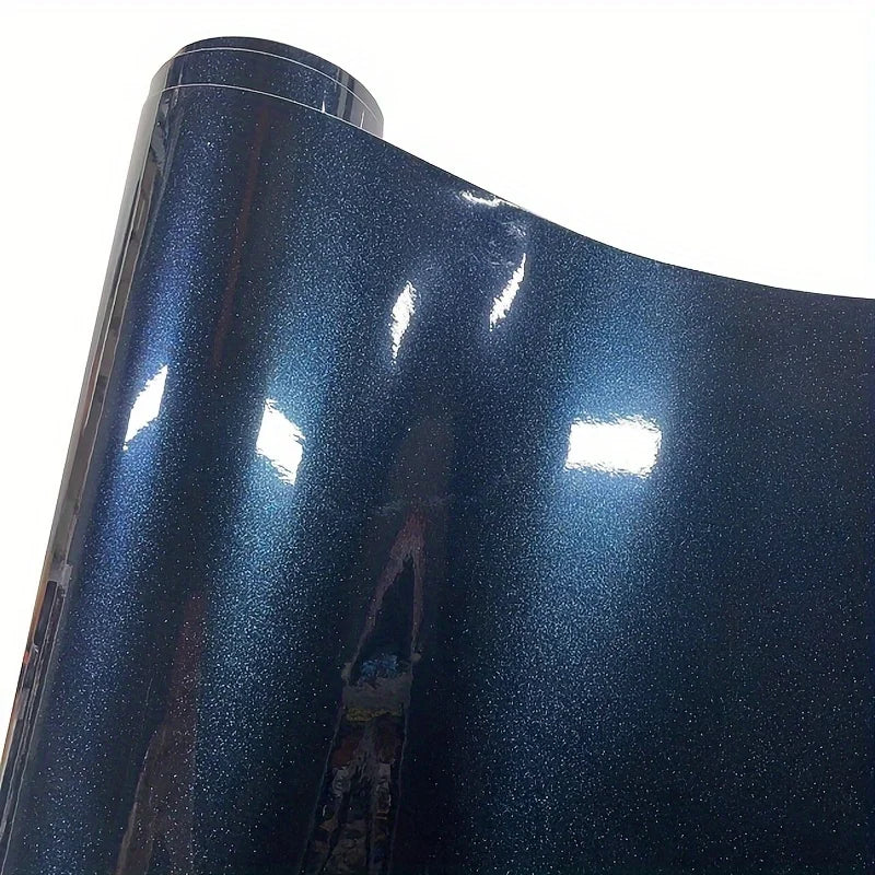 Sparkle Metallic Midnight Blue Vinyl Wrap Film for Car - Self-Adhesive