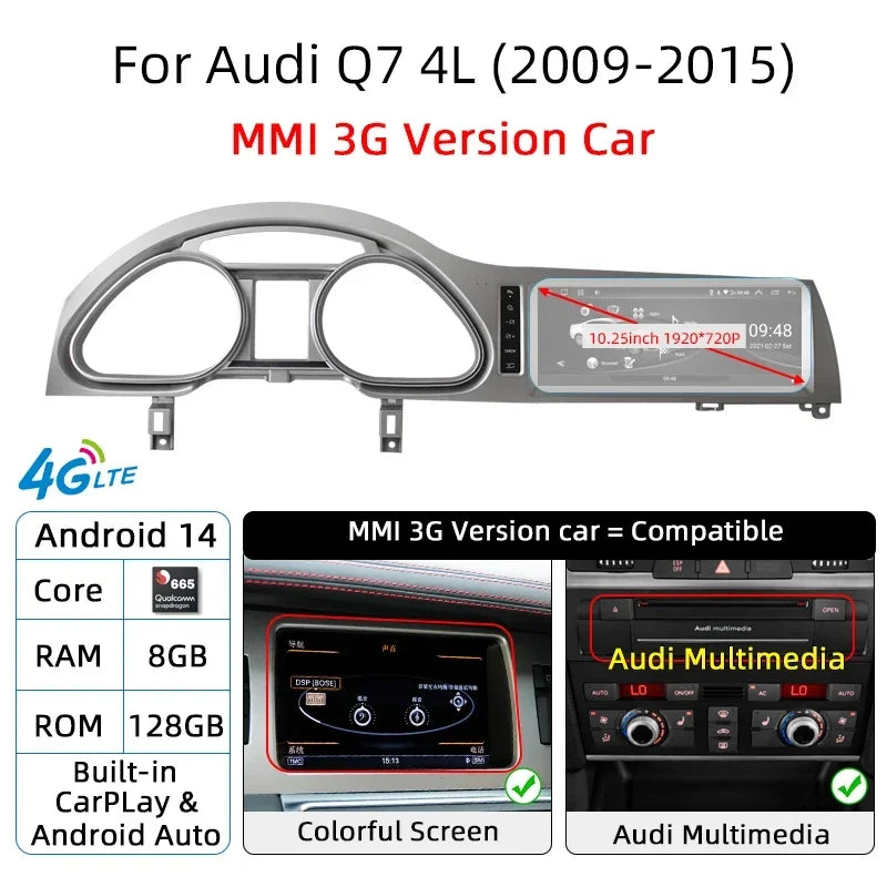 10.25" Android 14 CarPlay & Android Auto Player for Audi Q7 2005-2015 - image 7