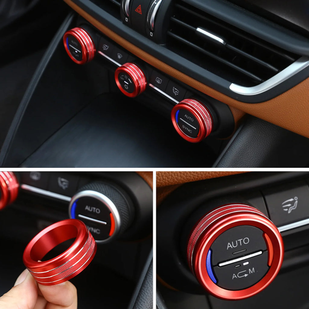 Carbon Fiber Interior Trim Stickers for Alfa Romeo Giulia and Stelvio