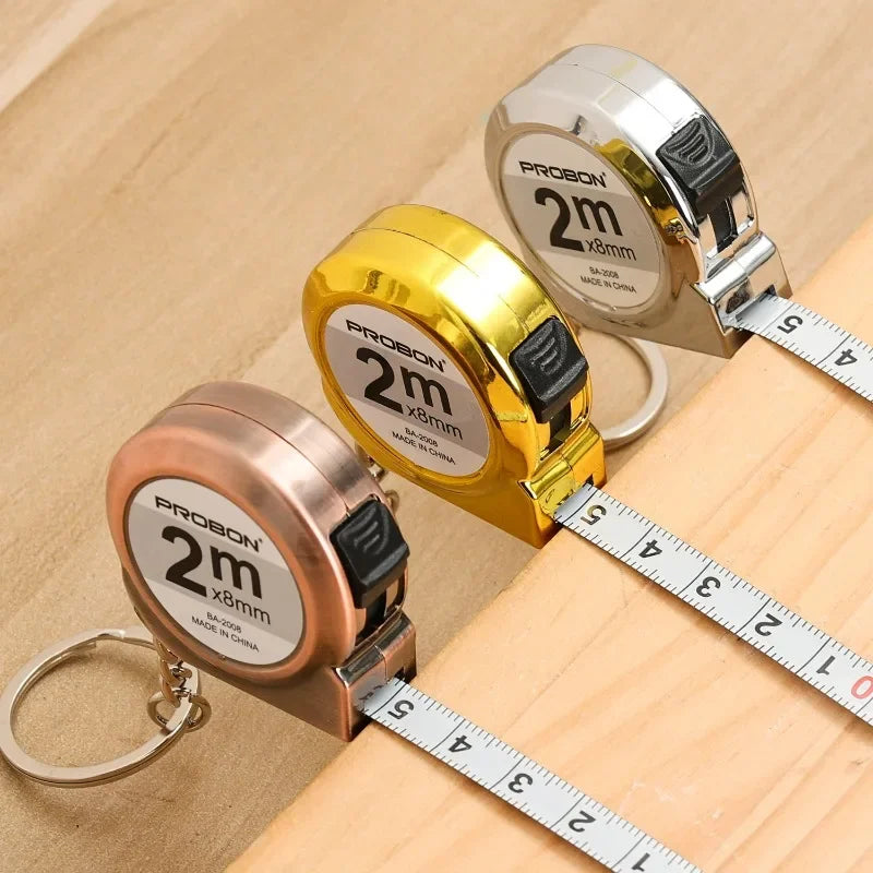 Portable Mini Tape Measure Keychain Small Household Measuring Tape Retractable 2m Tape Measure Key Chains Measuring Tools