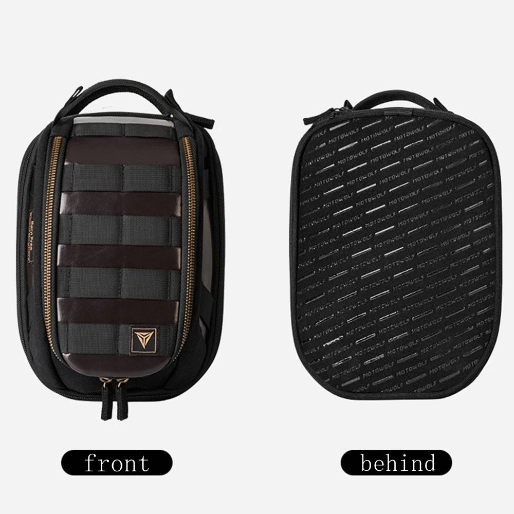 Magnetic Motorcycle Tank Bag Expandable Waterproof Retro Leather Motorbike Fuel Tank Pack Touring Travel