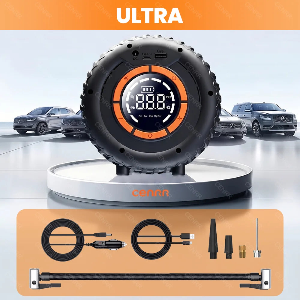 Tyre Design Car Tire Inflator Portable Air Pump Electric Air Pressure Injector Wireless Air Compressor Powerful Tyre Inflator