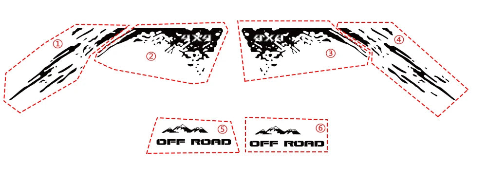 Pickup Truck Side Mudslinger Decals for GWM Poer, Pao, Wingle