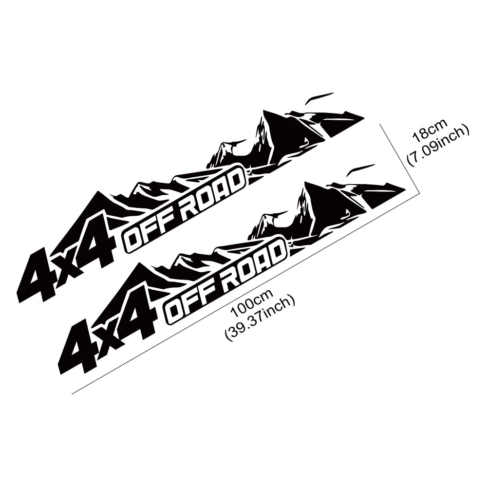 4x4 Off Road Side Decals for Car Doors, 2 pcs