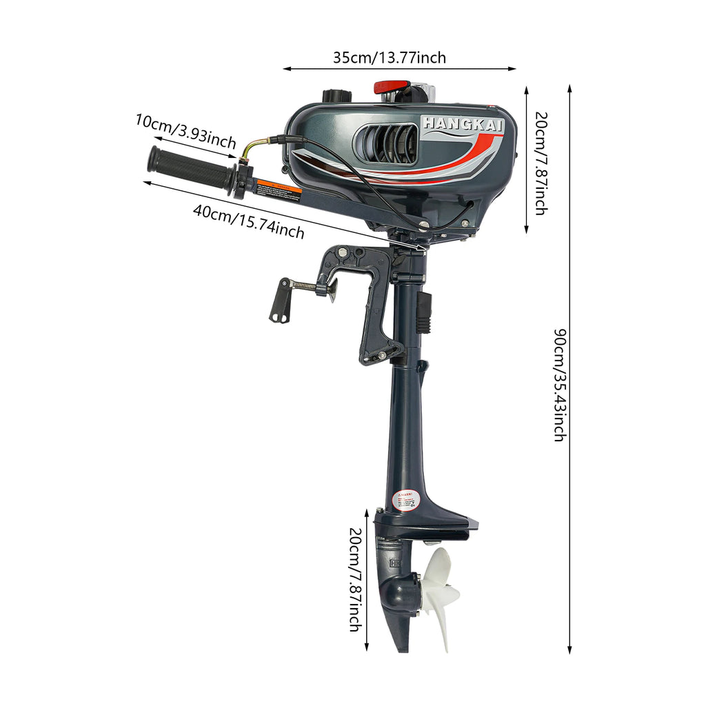 3.5HP 2-Stroke Gasoline Outboard Motor, Short Shaft