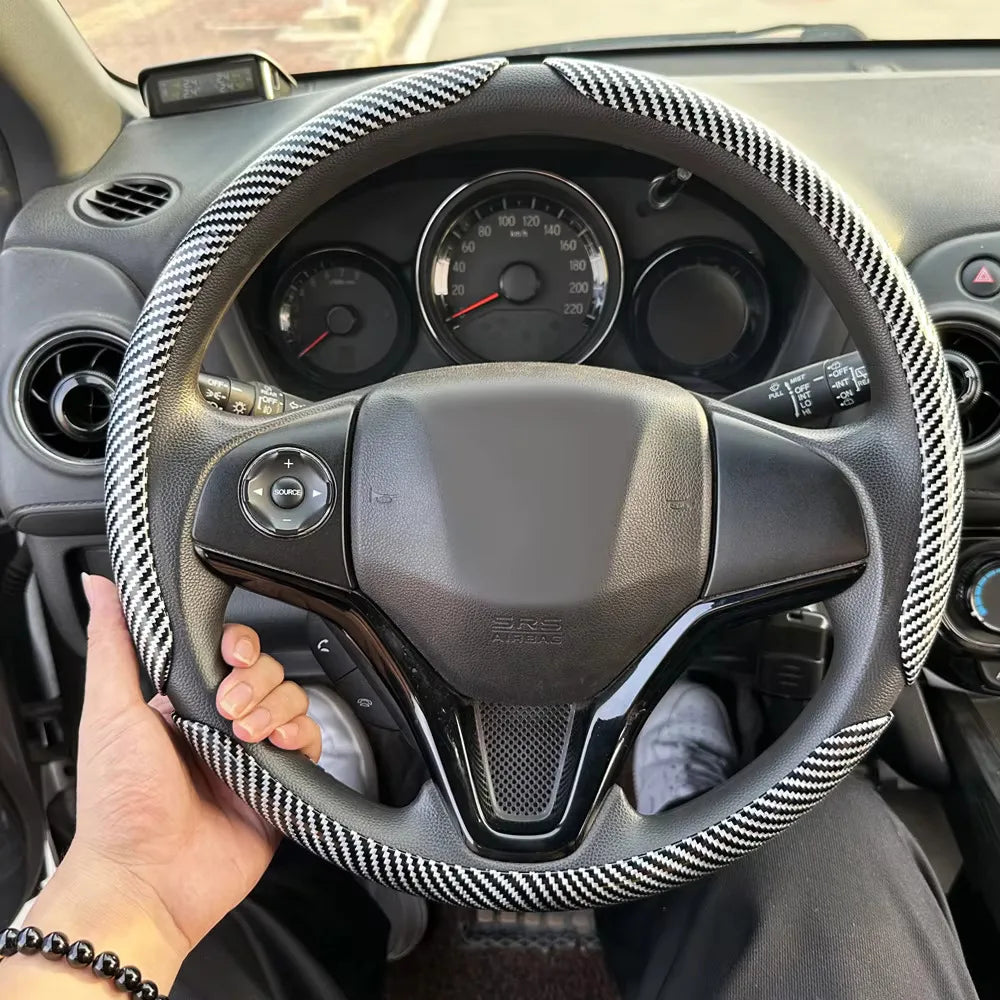 3-Piece Carbon Fiber Steering Wheel Cover Set - Winter Driving - image 4
