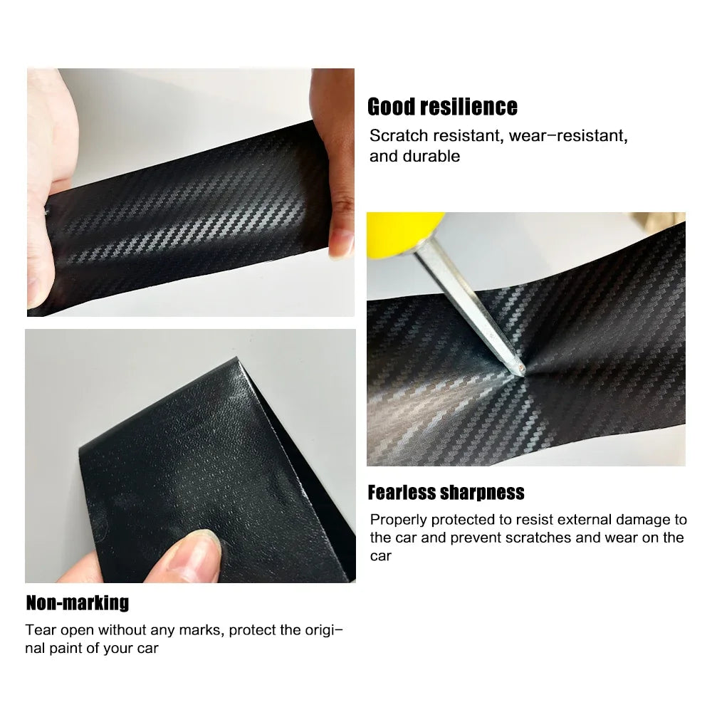 3D Carbon Fiber Vinyl Wrap Roll - Self-Adhesive Waterproof Car Sticker - image 5