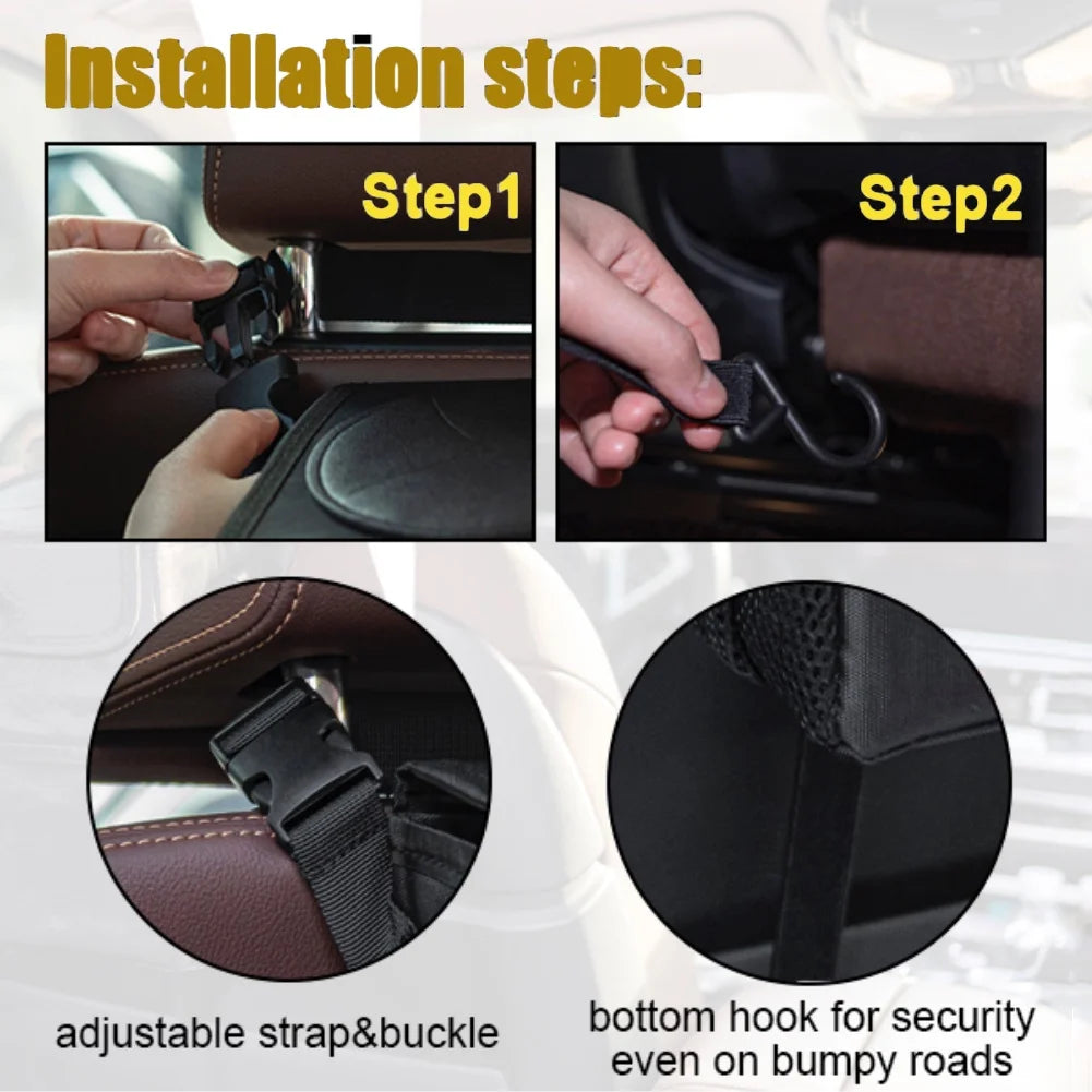 Car Trash Can with Lid - Leakproof Trash Bin Car Garbage Can, Collapsible Automotive Truck Organizer and Storage Bag Car Accesso