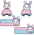 Reflective Cartoon Cat Student Driver Car Magnets (4 Pack) - image 8