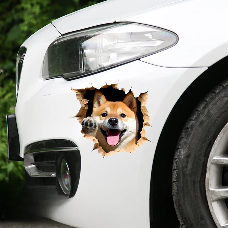 3D Dog Car Sticker, Waterproof Window and Bumper Scratch Cover Decal - view 19