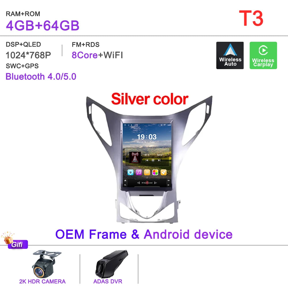 9.7" Android Car Multimedia Player GPS for Hyundai Azera - image 18